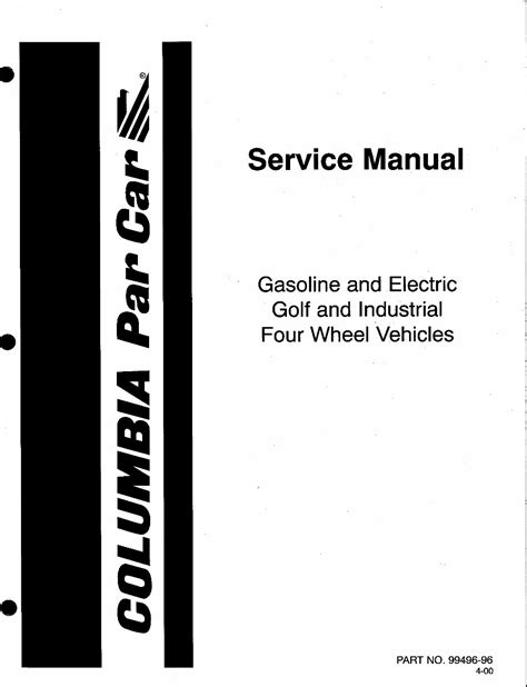 Columbia par car gas powered service manuals. - Rad pferd traktor hydrostatgetriebe service handbuch.