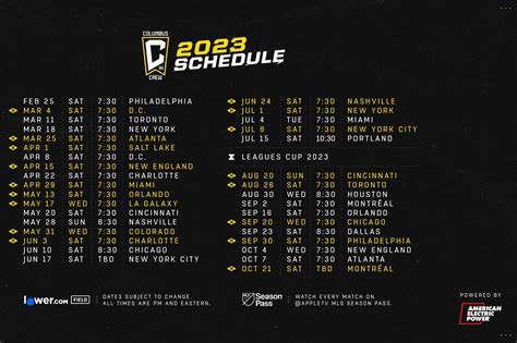 Columbus Crew Schedule 2023