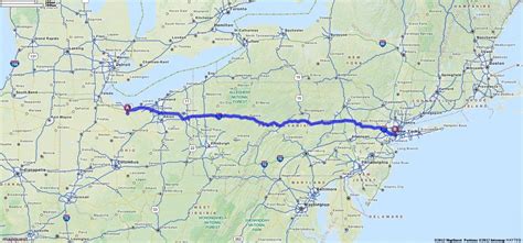 About eight or nine hours long, the drive between Cleveland, Ohio, and New York City can be accomplished in one day. However, you might find it enjoyable to stop along the way to relax, stretch .... 