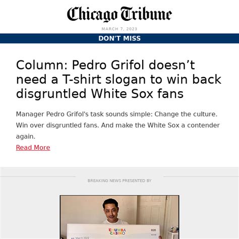 Column: Pedro Grifol doesn’t need a T-shirt slogan to win back disgruntled Chicago White Sox fans