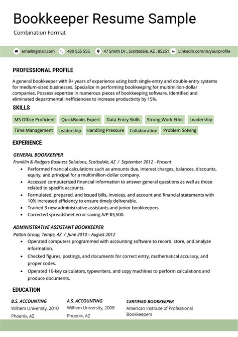 Combination Resume Template Examples Writing Guide