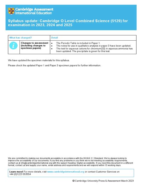 Combined science 2025.  This bundle is available Syllabus update: Cambridge O Level Combined...