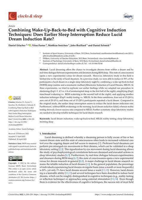 Combining Wake-Up-Back-to-Bed with Cognitive Induction …