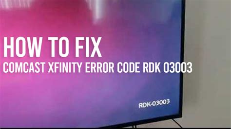 It’s showing a code of rdk 03003 I’ve tried everything to get this network to come back on. It’s through Xfinity. I did