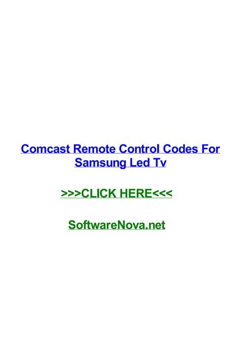 Read Comcast remote control codes samsung lcd 