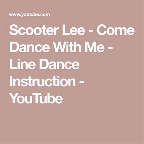 Come Dance With Me - Scooter Lee