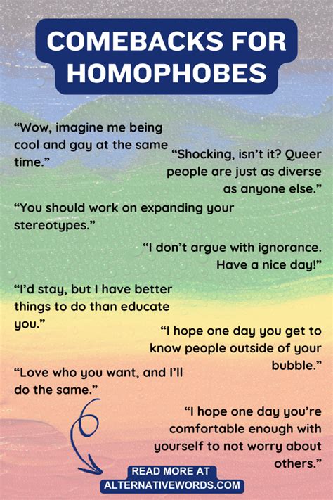 Comebacks for Homophobes