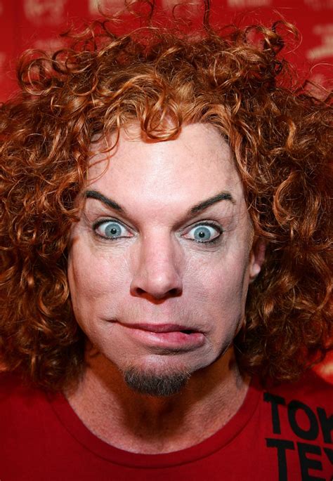Comedian carrot top. Carrot Top, originally Scott Thomas, is known as a standup comedian and talented actor. He is also popular due to his glamorous life style and deep love to plastic surgery. The son of NASA scientist he had a strong calling to acting since his first day. 