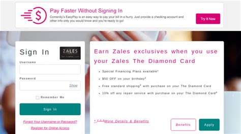 Comenity zales account. Activate your Zales The Diamond Card online and enjoy exclusive benefits, such as easy payments, account security and special offers. 