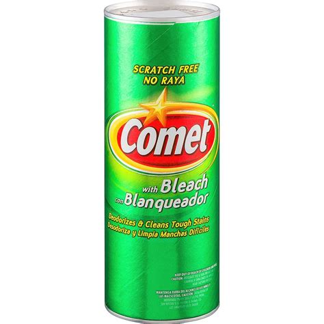 Comet cleaners. Comet Cleaner Kitchen and Bathroom Cleaner Kit - 5 Pc Bundle with 2 Comet Lemon 21 Oz Canisters, Pumice Stick, Scour Pad, and Door Hanger | Comet Cleaning Kit. Lemon. 4.2 Ounce (Pack of 5) 4.0 out of 5 stars. 1. $17.99 $ 17. 99 ($0.86 $0.86 /Ounce) Save more with Subscribe & Save. 