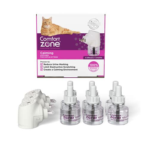 Comfort Zone Cat Calming Diffuser Kit, Cat Pheromone, 3