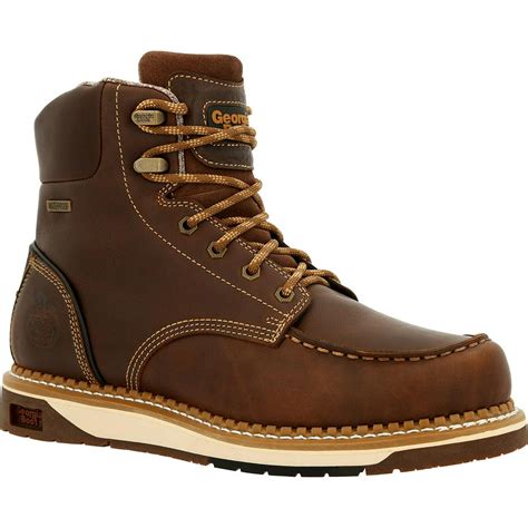 Comfortable work boots. Men's I-90 DuraShocks® Waterproof Insulated Steel Toe 6" Work Boot. $179.95. 