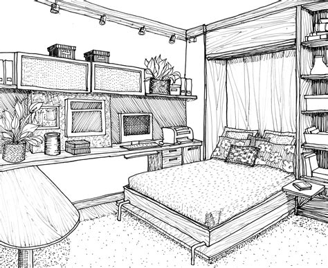 Comfy room drawing Bedroom drawing, Japanese room, House drawing