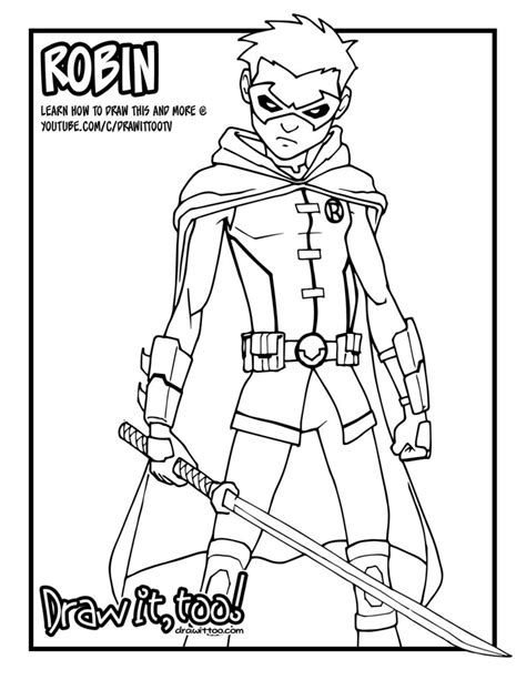 Comic Book Robin Coloring Pages