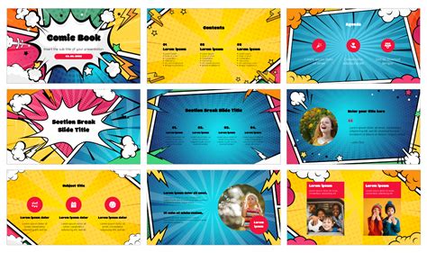 Comic Book Theme PowerPoint Template and Google Slides