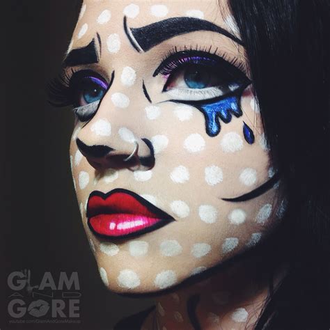 Comic book / Pop art inspired face paint. For more makeup looks and
