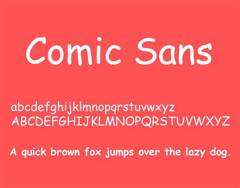 Comic sans typography. to use a font, it has to be the name as seen in say - word, so as opposed to Comic Sans, it would be, as previously stated - comic Sans MS Share Improve this answer 