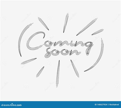 Coming Soon Calligraphic Modern Font Style Text Stock Vector