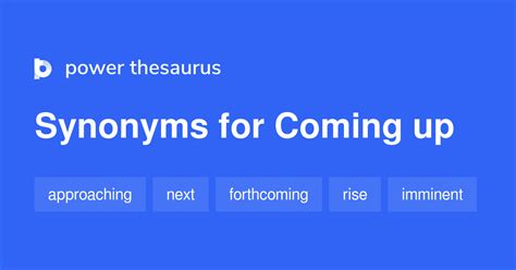 Coming Up synonyms - 292 Words and Phrases for Coming Up - Power Thesaurus