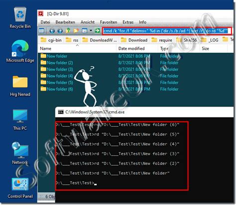 Command line to delete empty folders Windows 11, 10,