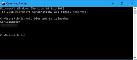 Command prompt serial number.  Windows and System Information won't display your PC'...