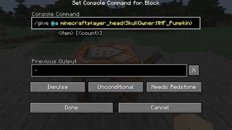 Command to get heads in minecraft