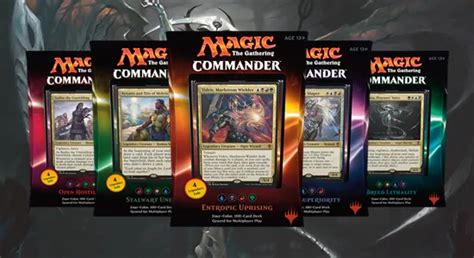 Commander 2016 decklists. Commander 2021 Decklists Fully Revealed. Matt Morgan • April 9, 2021. Witherbloom Campus. $0.35. $0.07. by Alayna Danner. Another year means another edition for Magic's preconstructed decks specifically made for Commander players. Following up preview season for Strixhaven: School of Mages, preconstructed Commander 2021 decks were fully ... 