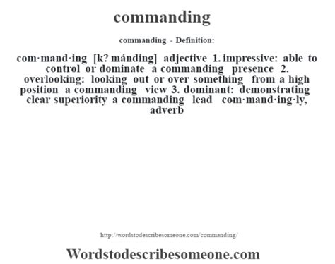 Commanding - definition of commanding by The Free …