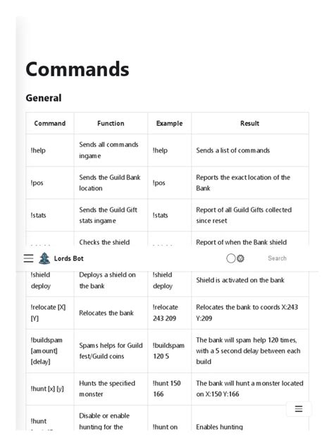 Commands Lords Bot PDF Software World Wide Web.