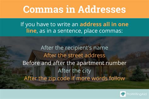 Commas in addresses examples