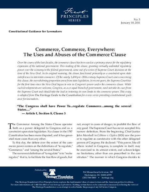 Commerce, Commerce, Everywhere: The Uses and Abuses of the Commerce …