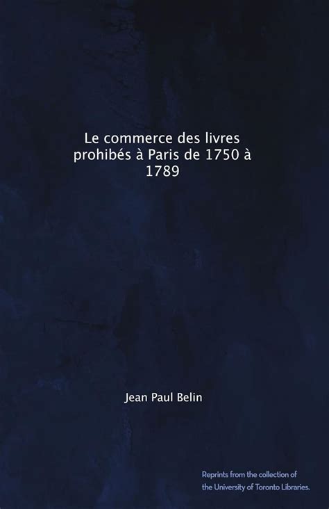 Commerce des livres prohibés à paris de 1750 à 1789. - Owners manual for yard pro tiller.