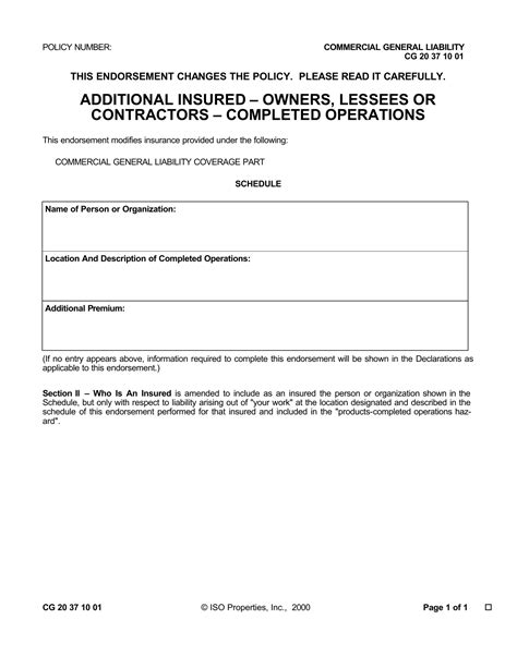 Commercial General Liability PDF Form FormsPal