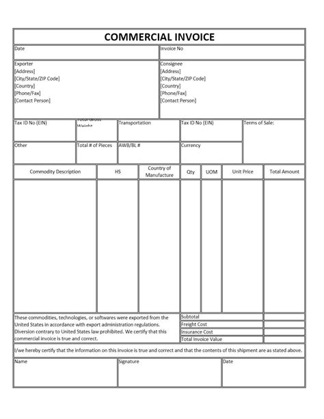 Commercial Invoice Template Excel Invoice Generator & Tracker Tool