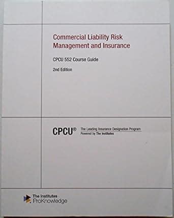 Commercial liability risk management and insurance cpcu 552 course guide. - Troy bilt rzt 42 service manual.