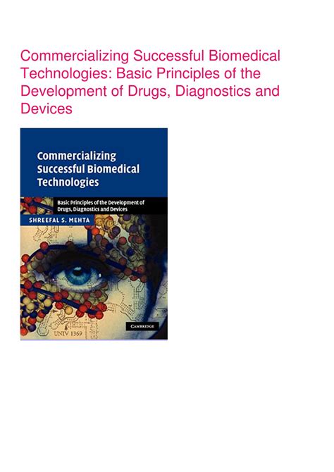 Read Online Commercializing Successful Biomedical Technologies Basic Principles For The Development Of Drugs Diagnostics And Devices By Shreefal S Mehta