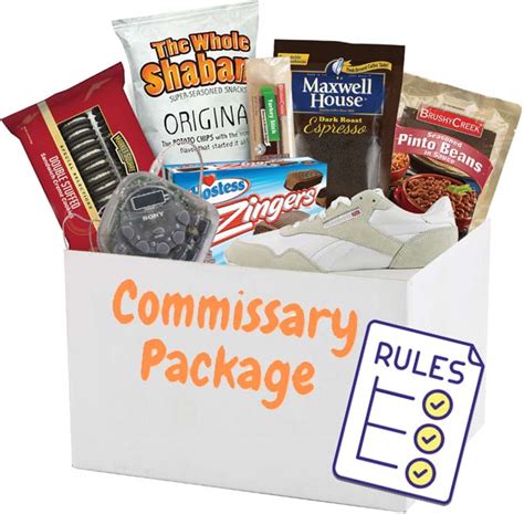 Commissary icare packages for inmates. Shipping: Packages will be delivered to the facilities weekly. The institution will be distributing the packages to the inmates shortly after the shipment arrives at the facility. Returns: The inmate will be given an opportunity to check the contents of the package in the presence of an employee from the facility. If there is an issue with the ... 