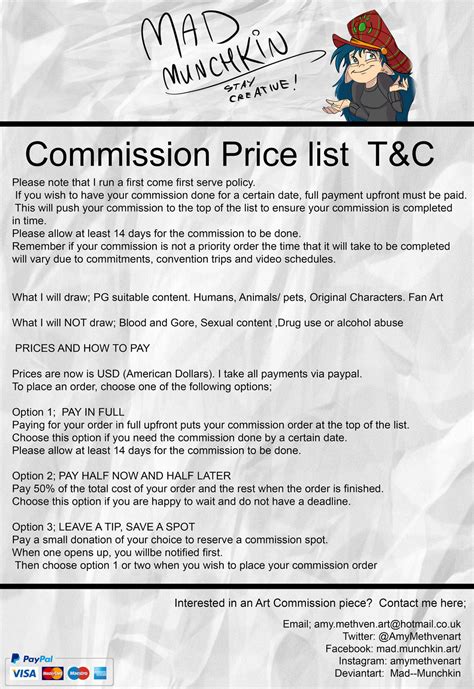 Commission FAQ and terms and conditions update by MadMunchkin on