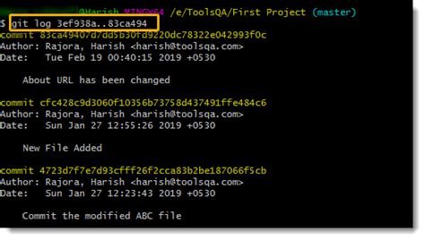 Commit git id log