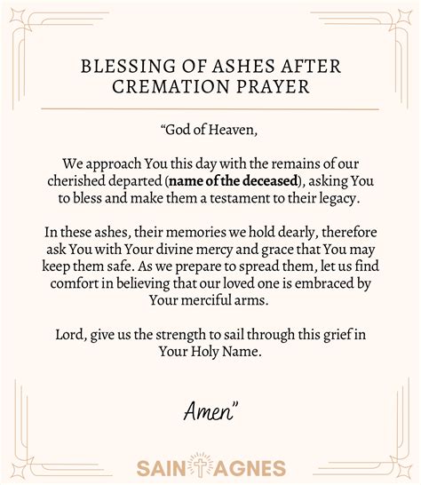 Committal prayer for cremation.  Discover comforting, respectful phrases for a...