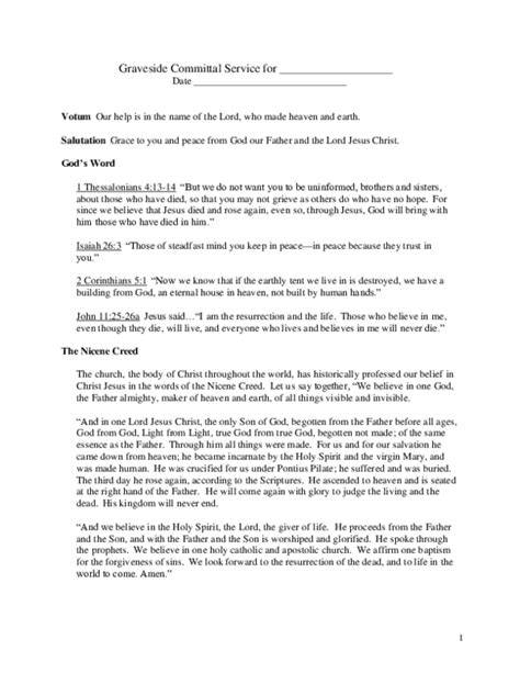Committal service examples. pdf), Text File (.  examples that cover a traditional feel through t...