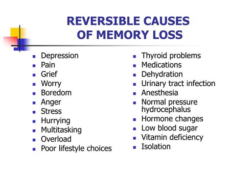 Common Causes for Memory Loss That are Reversible