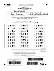 Common Core Answer Sheet