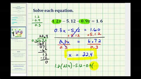 Common Core Math Solving Multi Step Equations with Decimals YouTube