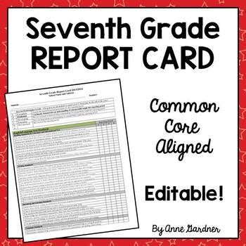 Common Core Standards Report Card Template