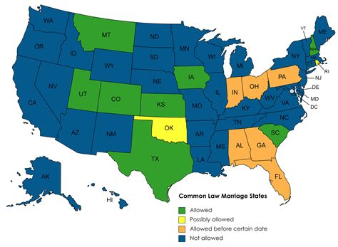 Common law marriage usa. A common law marriage need not last for a specific period of time – a couple who consider themselves married, or simply behave is if they are married, are treated as married. As of 2019, only seven states clearly continue to recognize common law marriage: Colorado, Iowa, Kansas, Montana, Oklahoma, Rhode Island, South Carolina, and Texas. 