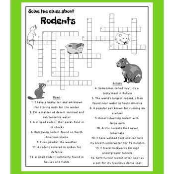 The Crossword Solver found 30 answers to "small rodent 6