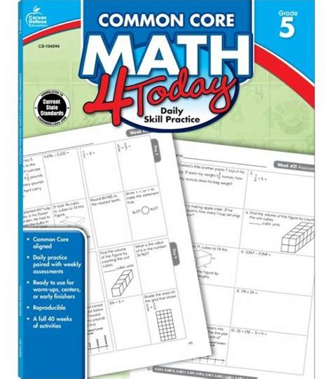Read Common Core Math 4 Today Grade 5 Daily Skill Practice By Erin  Mccarthy