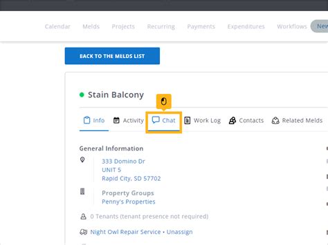 Communicating in Property Meld Tenant Help Center