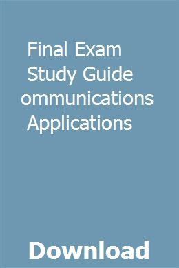 Communication applications final exam study guide. - Manual de servicio de mettler toledo.
